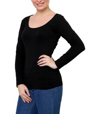 solid black cotton spandex top - 1249719 - Standard Image - 2