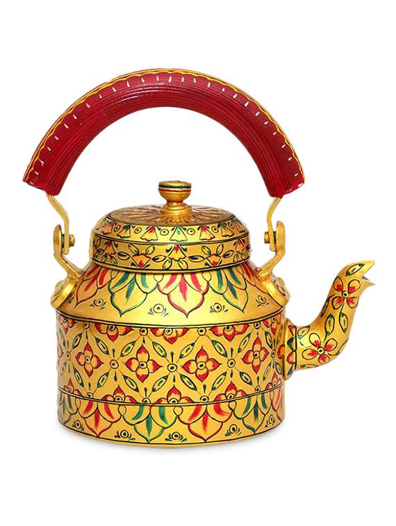 Buy Gold And Red Painted Tea Set for Unisex from Kaushalam for ₹7311 at