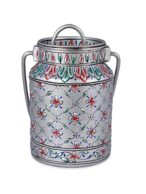Blue Stainless Steel Hand Painted Canister - By