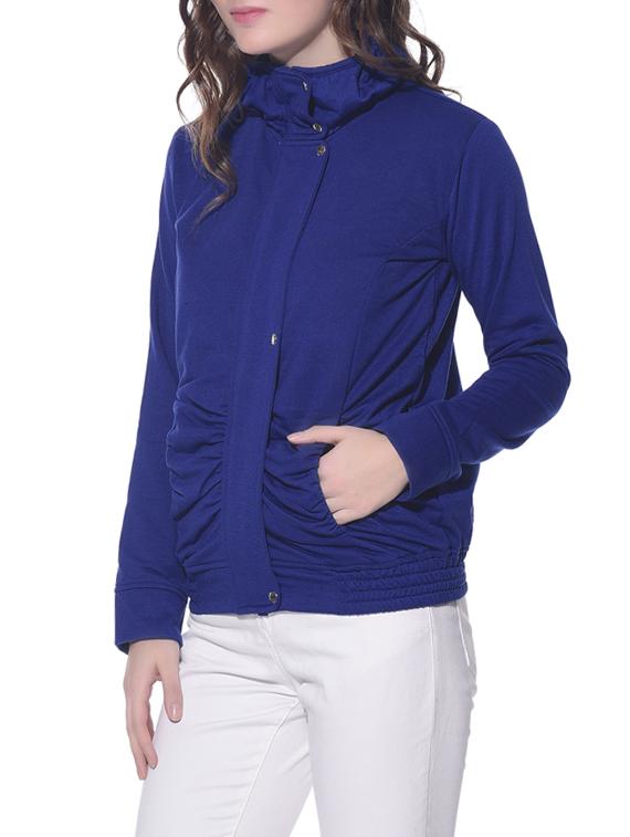 solid blue fleece jacket - 12507006 - Zoom Image - 2