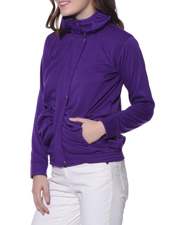solid purple fleece jacket - 12507009 - Zoom Image - 2