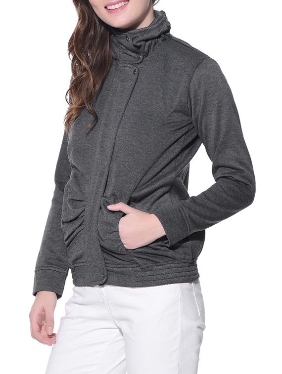 solid grey fleece jacket - 12507014 - Zoom Image - 2