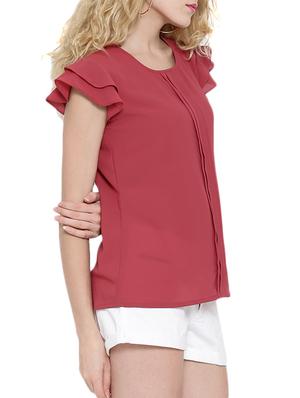 pintuck detail ruffled sleeve top - 12516461 - Standard Image - 2