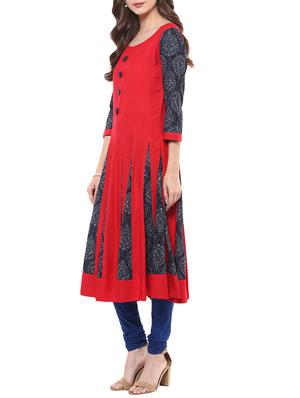 anarkali printed kurta - 12516620 - Standard Image - 2