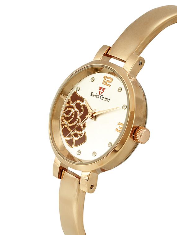 Swiss Grand SG-1177 Rose Gold Coloured With Rose Gold Stainless Steel Strap Analog Quartz Watch For Women - 12518046 - Zoom Image - 2