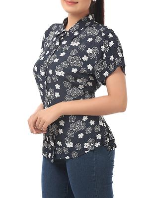 black floral printed viscose shirt - 12518277 - Standard Image - 2
