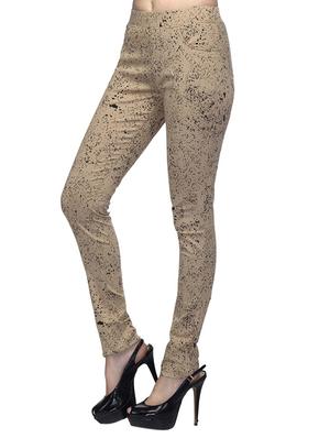 beige printed cotton jegging - 12551799 - Standard Image - 2