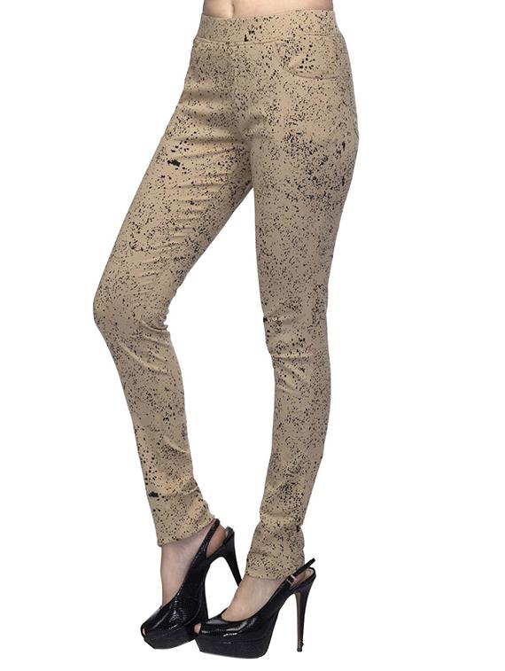 beige printed cotton jegging - 12551799 - Zoom Image - 2