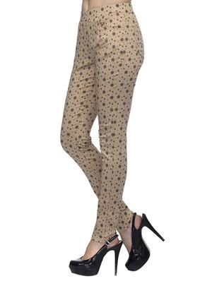 beige printed cotton jegging - 12551800 - Standard Image - 2