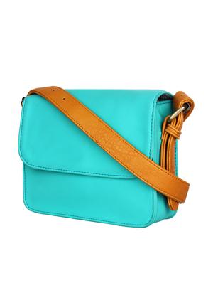 Turquoise blue leatherette sling bag - 12552004 - Standard Image - 5