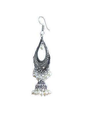white brass chandelier earrings - 12552255 - Standard Image - 2