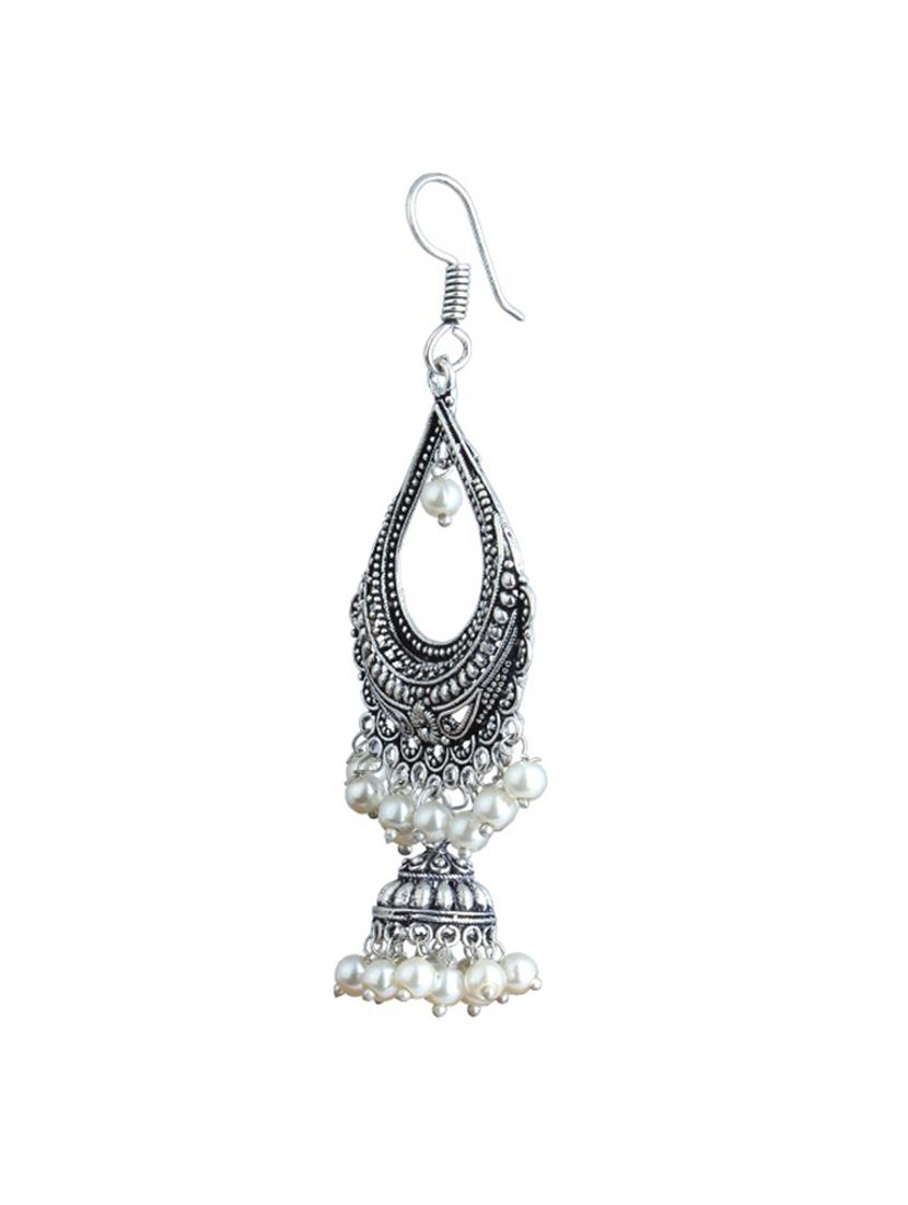white brass chandelier earrings - 12552255 - Zoom Image - 2