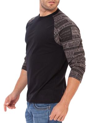 black cotton raglan t-shirt - 12560169 - Standard Image - 2