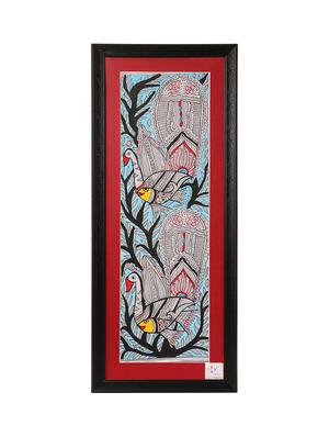 iMithila Evolution of Life - Fish, Peacock and Tree of Life (65 x 27 cms) - 12564010 - Standard Image - 2