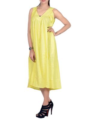 yellow cotton dress - 12564533 - Standard Image - 2