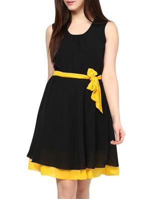 black georgette dress - 12564577 - Standard Image - 2