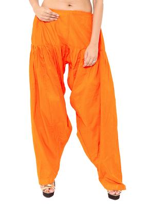 Blue & orange cotton patiyala salwar (set of 2) - 12569274 - Standard Image - 2