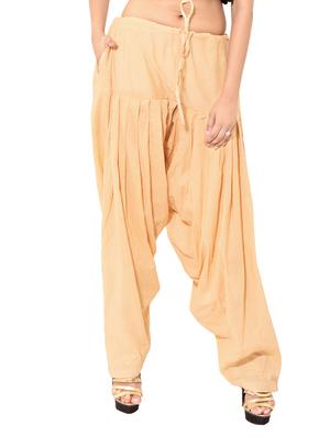 beige & blue cotton patiyala salwar (set of 2) - 12569295 - Standard Image - 2