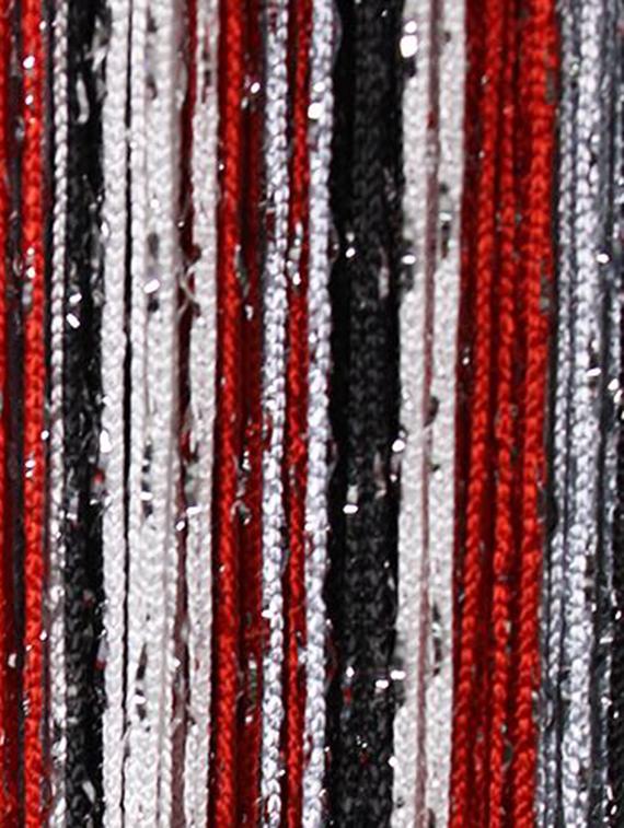 RED, BLACK AND GREY STRING CURTAIN WITH SILVER LUREX - 12577076 - Zoom Image - 2