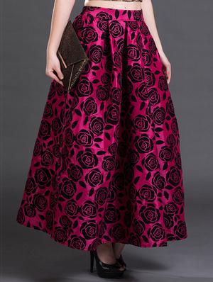 pink floral velvet skirt - 12589464 - Standard Image - 2