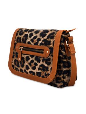 brown animal printed leatherette sling bag - 1261153 - Standard Image - 2