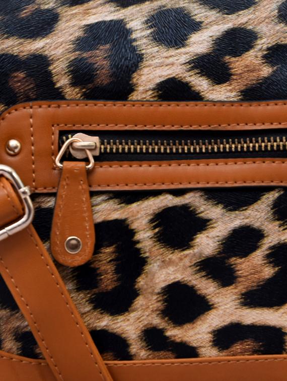 brown animal printed leatherette sling bag - 1261153 - Zoom Image - 5