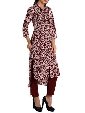 high-low printed kurta - 12648390 - Standard Image - 2