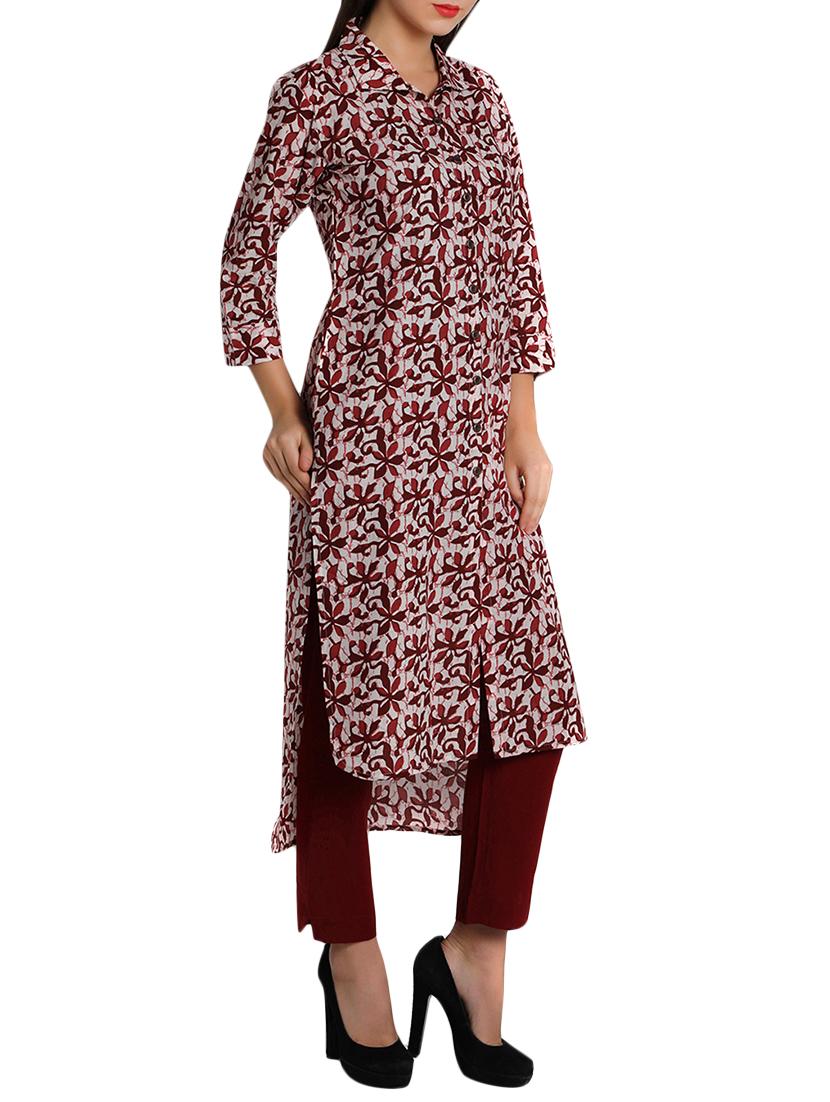 high-low printed kurta - 12648390 - Zoom Image - 2
