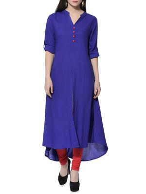 blue rayon indigo kurta - 12648605 - Standard Image - 2