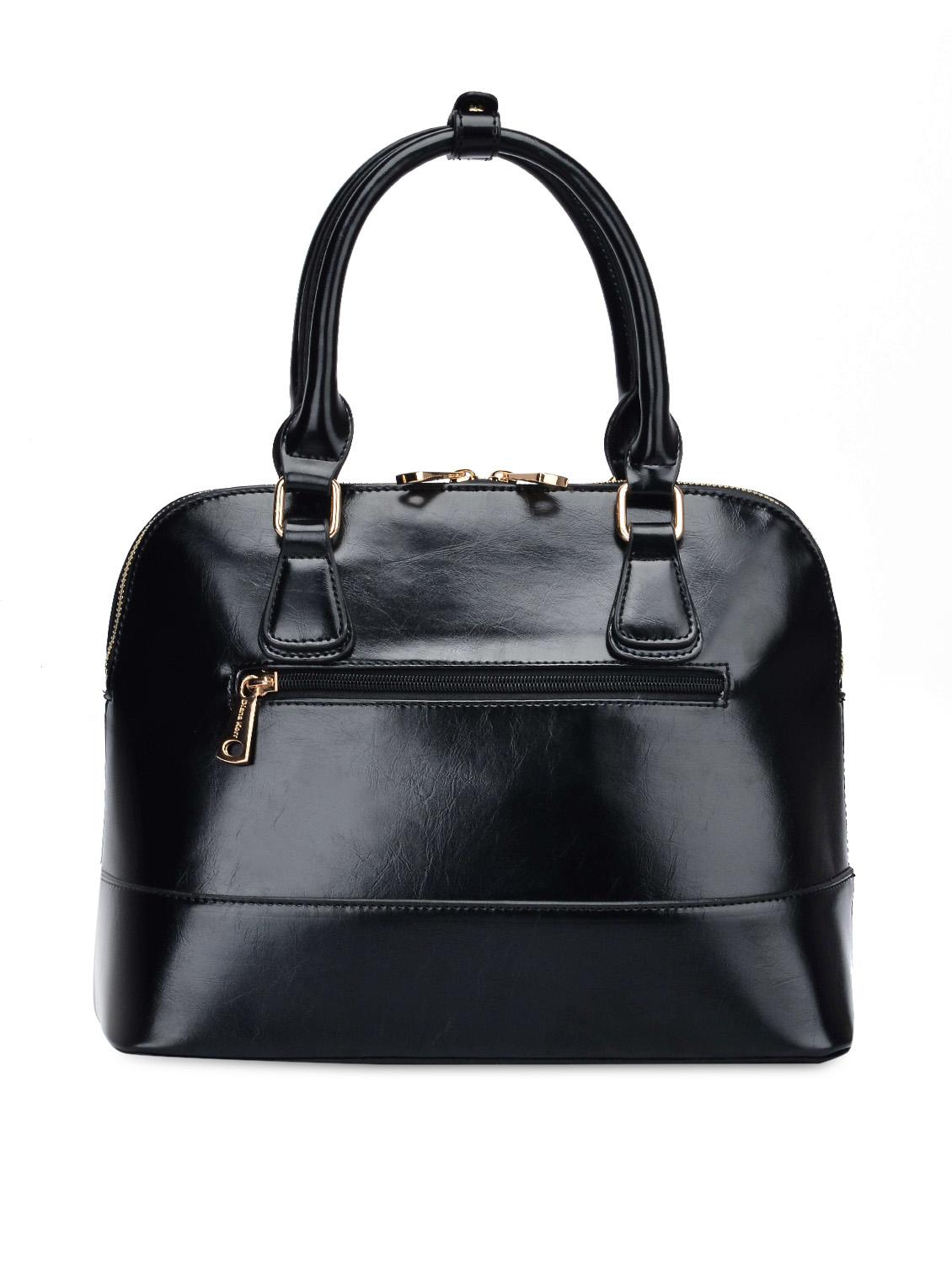 black leatherette structured handbag - 1274242 - Zoom Image - 2