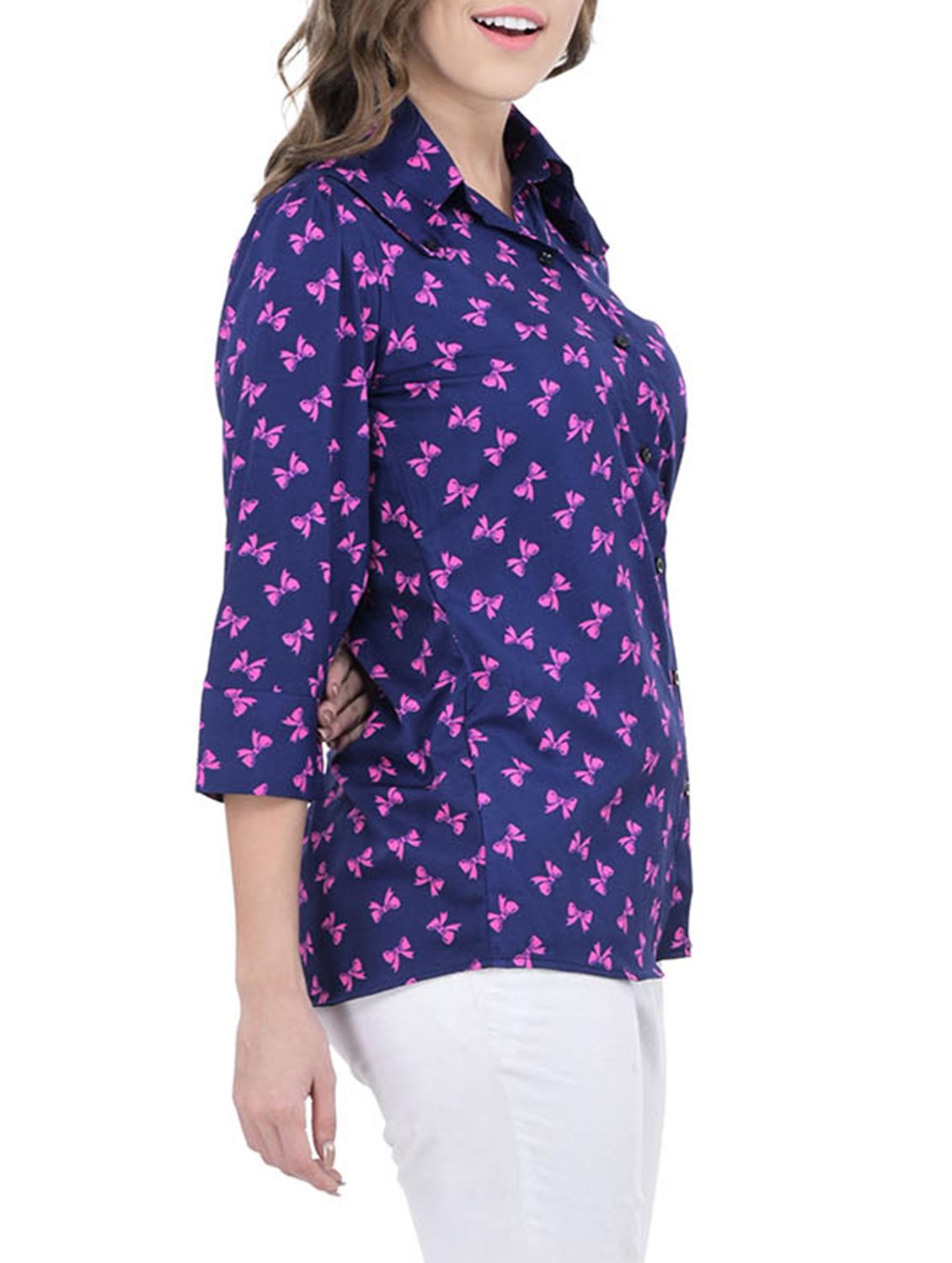 blue polyester regular shirt - 12755873 - Zoom Image - 2