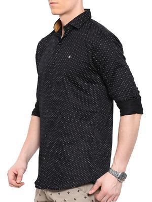 black cotton casual shirt - 12757497 - Standard Image - 2