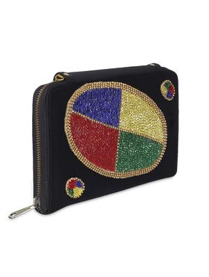 black sequined clutch cum slingbag - 1276993 - Standard Image - 2