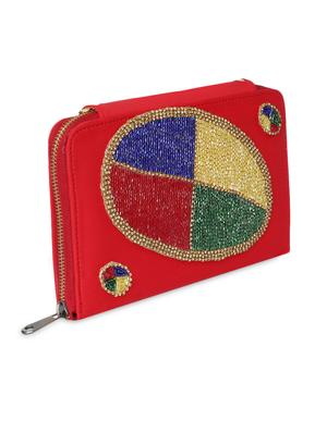 red sequined clutch cum slingbag - 1276997 - Standard Image - 2