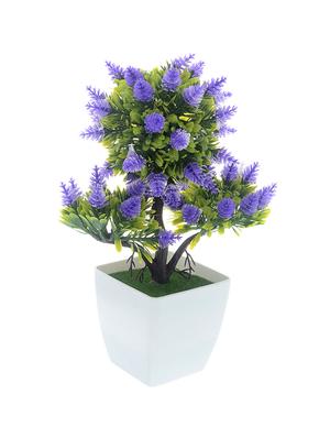 the ethnic wears handcrafted purple artificial flowers with ceramic vase - 12774381 - Standard Image - 2