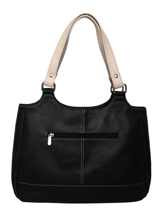 black leatherette handbag - 12776907 - Zoom Image - 2