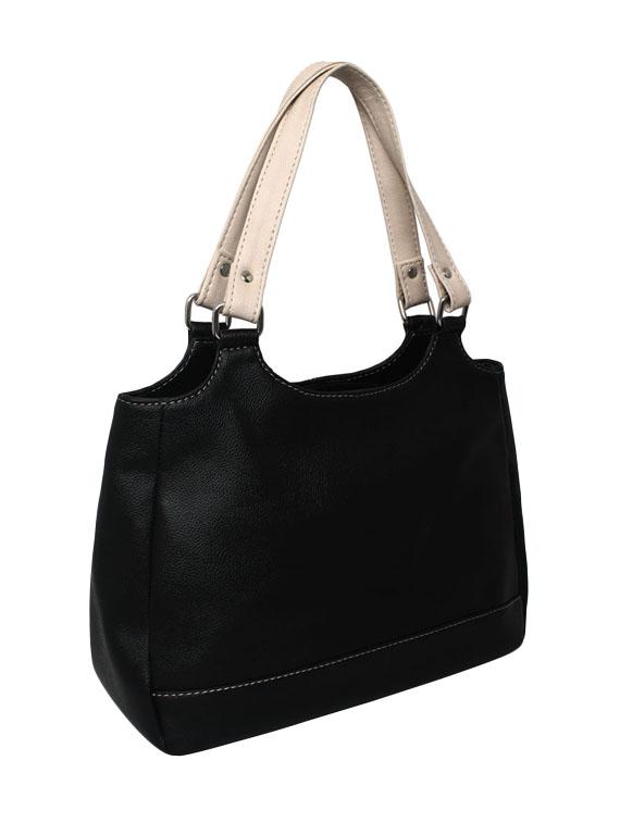 black leatherette handbag - 12776907 - Zoom Image - 5