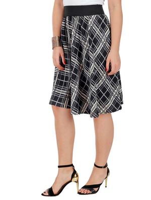 black checkered crepe skirt - 12778684 - Standard Image - 2