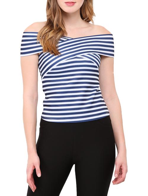 cross over striped top - 12786283 - Standard Image - 1