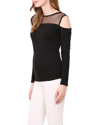 mesh panel cold shoulder top - 12786293 - Standard Image - 2