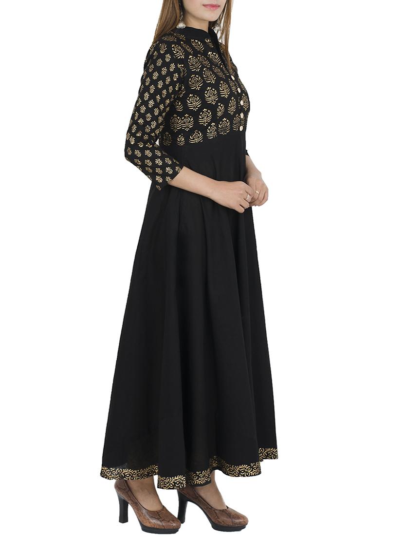 block print flared kurta - 12787534 - Zoom Image - 2