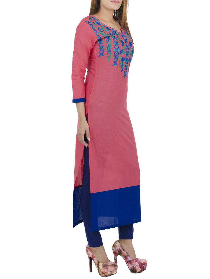 Embroidered straight kurta - 12787548 - Zoom Image - 2