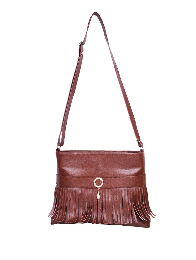brown leatherette sling bag - 12787915 - Zoom Image - 5