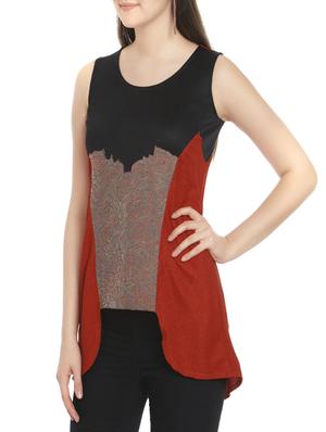 asymmetric embroidered top - 12789085 - Standard Image - 2