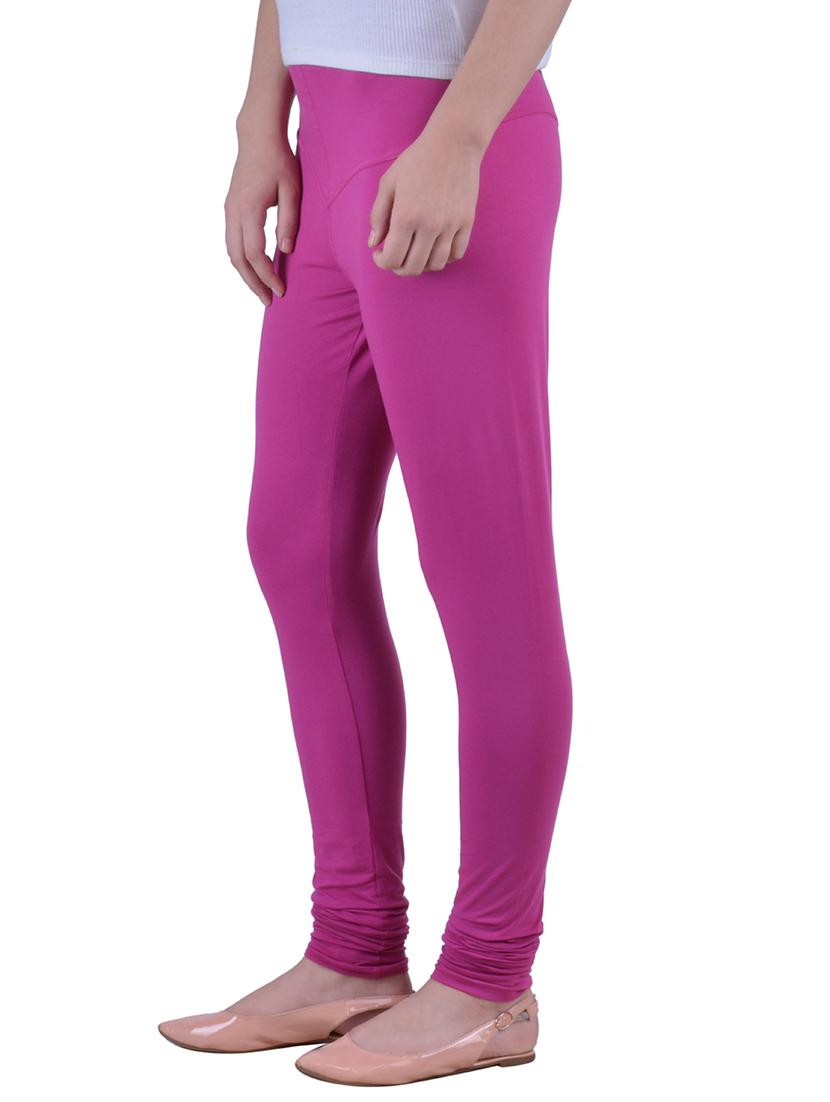 purple cotton lycra ankle length legging - 12792211 - Zoom Image - 2