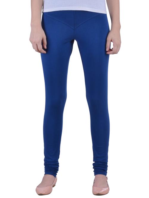 blue cotton lycra full length legging - 12792216 - Standard Image - 1