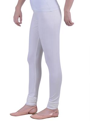 white cotton lycra full length legging - 12792226 - Standard Image - 2