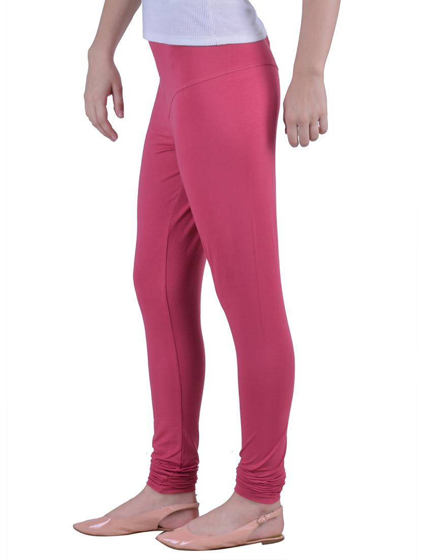 pink cotton lycra full length legging - 12792229 - Zoom Image - 2