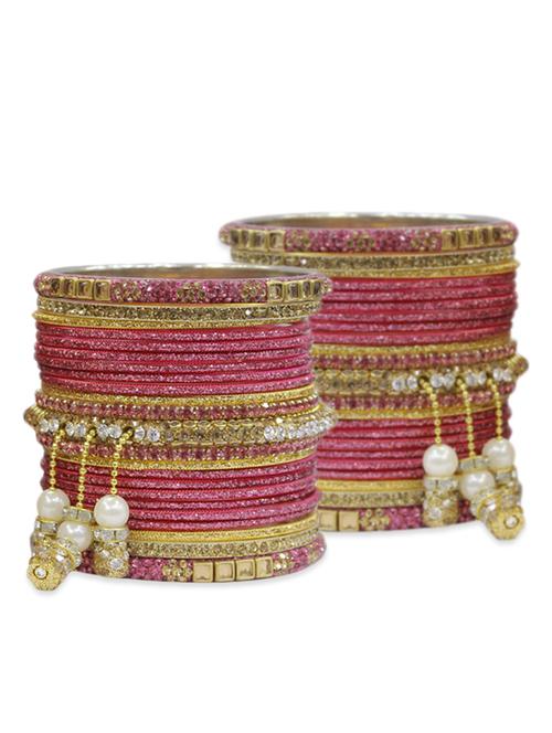 pink gold tone stone bangles - 12795747 - Standard Image - 1