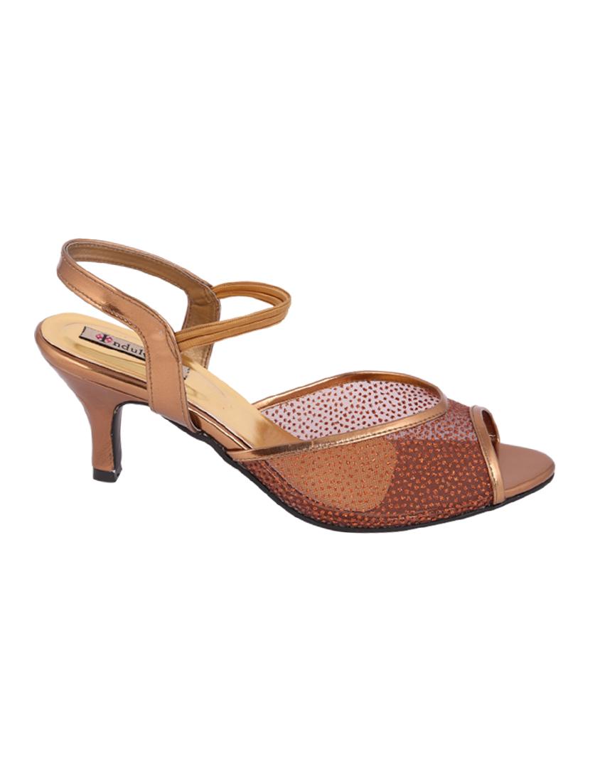 gold leatherette back strap sandals - 12800698 - Zoom Image - 2